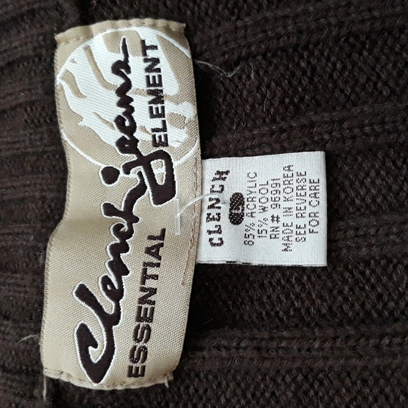 Vintage CLENCH JEANS pullover sweater ribbed wool blend elbow patch brown size L - Picture 9 of 12